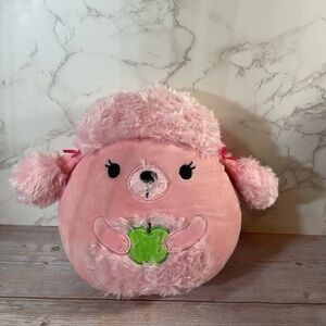 Squishmallows Chloe Pink Poodle w/Apple Kellytoy Plush